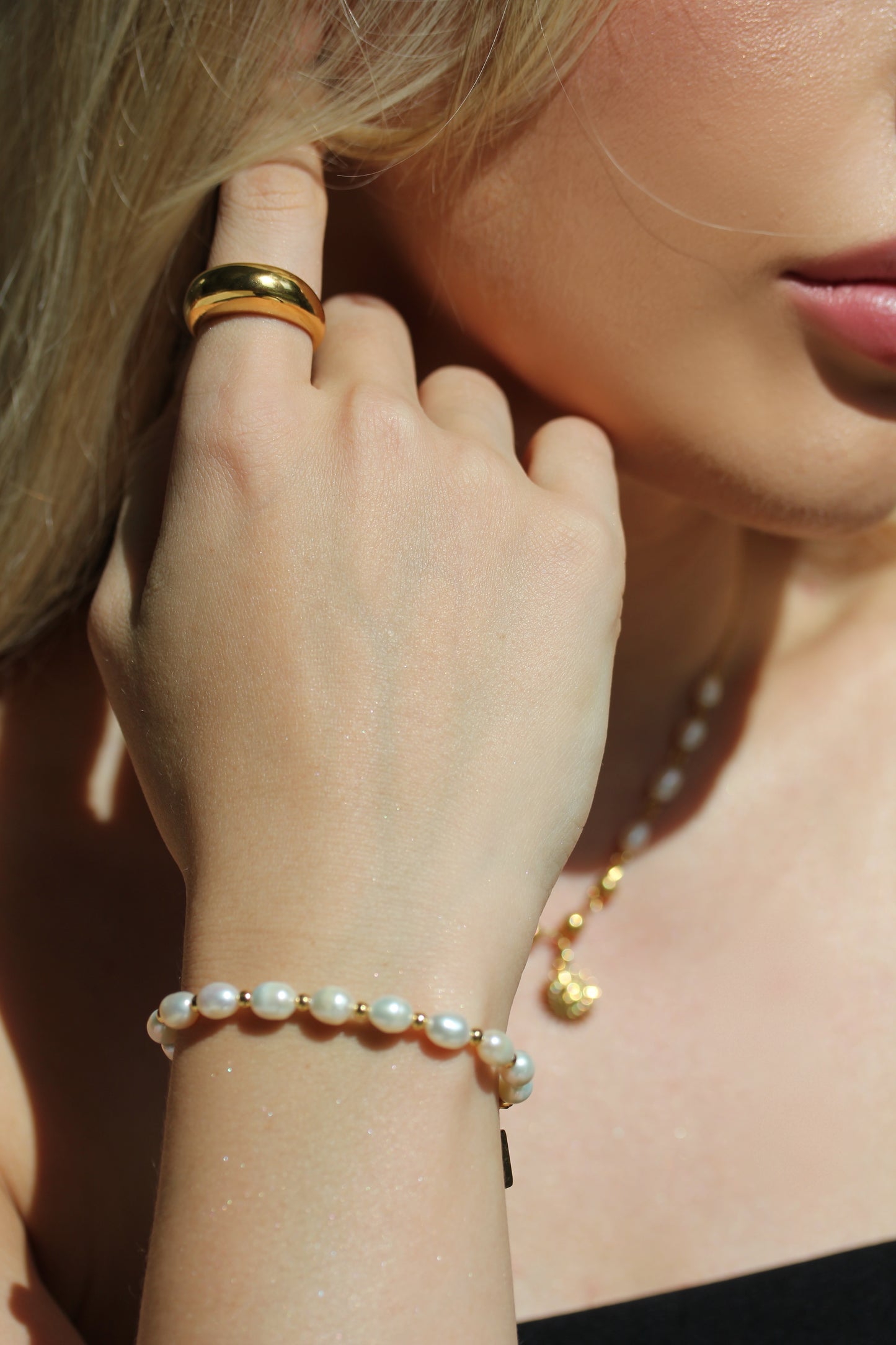 Pink Pilates Princess Bracelet - Fresh Water Pearls 18 K Gold Plated